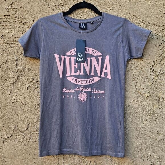 Fox Tops - Fox Gray Vienna Graphic T-Shirt Size S